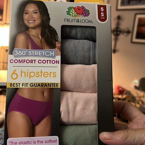 NWT Fruit of the Loom 360• Stretch Comfort Cotton 6 pack Hipsters Underwear.BNIB - Picture 2 of 3
